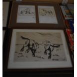 A Pair of Arthur Wardale Prints, Deer Hound, Setter, Retriever, Pointer together wit a Pair of