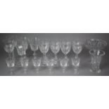 A Collection of Various Edinburgh Drinking Glasses to Include Wines, Sherries, Together with a Glass