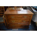 An Edwardian Walnut Three Drawer Chest, 108cms Wide