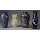 A Collection Four Various Royal Brierley Art Glass Vases to include Blue Iridescent Example Etc,