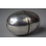 A Russian Silver Egg, Which Unscrews to Reveal Inner Stands to Form Pair of Egg Cups (Stamped