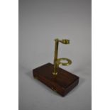 A 19th Century Mahogany Cased Brass Field Microscope with Spare Lenses, Case 11cm wide
