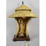 An Early/Mid 20th Century Chinese Figural Table Lantern in the Form of Carved Soapstone Immortal