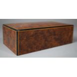 A Modern Cushion Top Burr Wood Two Division Box, 18cm wide