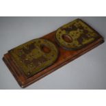 A Late Victorian Brass Mounted Mahogany Book Slide, 37cm wide (When Closed)