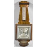 An Art Deco Presentation Wall Barometer with Temperature Scale, "To E Goodwin From Stallington
