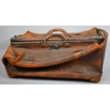 A Late 19th/Early 20th Century Leather Gladstone Bag, In Need of Some Restoration, 68cm wide