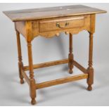 An Edwardian Oak Peg Jointed Side Table with Single Long Drawer, 77cms Wide
