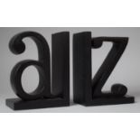 A Pair of Modern Novelty Bookends, "A-Z", 17cm high