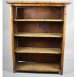 An Early 20th Century Bamboo Three Shelf Open Bookcase, 93cm wide, Base Shelf Needs Re-fixing