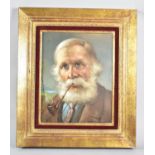 A Framed Oil on Board, Gent Smoking Pipe, 22cm wide