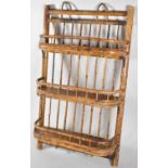 A Vintage Bamboo Three Tier Wall Hanging Shelf Rack, 63cm high