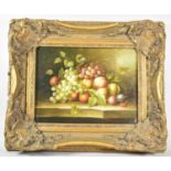 A Reproduction Gilt Framed Textured Print, Still Life Fruit, 39cm wide