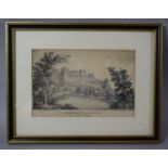 A Framed Engraving, Shrewsbury Castle, 18cm wide