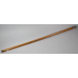A Chinese Silver Topped Malacca Walking Cane, 92cms Long