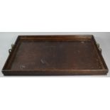 An Edwardian Rectangular Drinks Tray with Two Brass Handles, 65cm wide