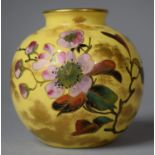 A Floral Decorated Globular Vase, 8.5cm high