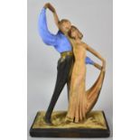 A Mid 20th Century Plaster Figural Ornament, "Spanish Dancers", 35cm High