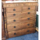 A 19th Century Mahogany Chest with Two Short and Four Long Drawers and Secret Centre Drawer Over,