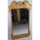 A Mid 20th Century Gilt Framed Pier Mirror with Moulded Decoration, 97cm high