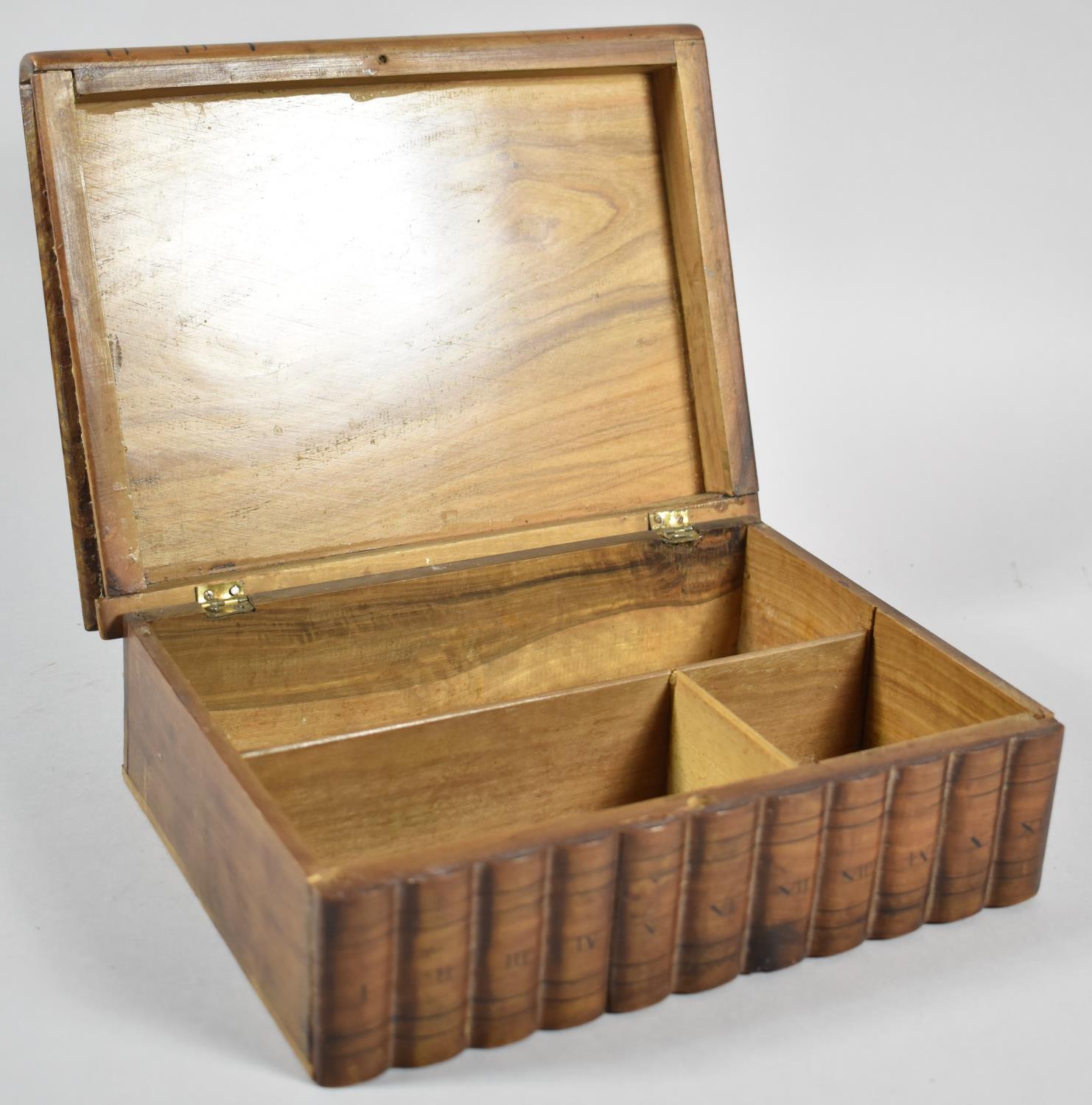 A Sorrento Puzzle Box with Fitted Interior, Lid Decorated with Scissors, Cotton Reel, Thimble and - Image 3 of 3