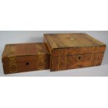 Two Banded Inlay Work Boxes for Restoration, 30cm and 91.5cm wide