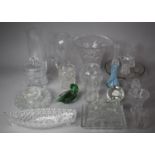 A Box of Glassware to Include Vases, Jugs, Butter Dish, Pair of Edinburgh Crystal Vases etc