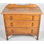 An Art Deco Oak Bedroom Chest of Three Long Drawers, Has been Wormed, 88cm wide