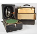 A Vintage Wind-up Gramophone, The Decca Junior, Together with a Cased Collection of 78rpm Records,