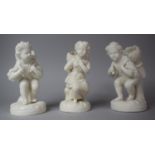 A Collection of Three Creamware Figural Spill Vases, Each 18.5cm high