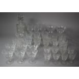 A Collection of Glassware to include Decanters, Wine, Sherries, Tumblers Etc