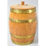 A Novelty Brass Mounted Cigar Case in the Form of a Barrel, 21cm high