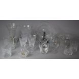 A Collection of Glassware to include Four Stuart Crystal Wine Glasses, Vases, Bowl, Krosno Polish