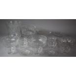 A Collection of Cut and Moulded Glassware to include Large Cut Glass Vase, Bowls Etc