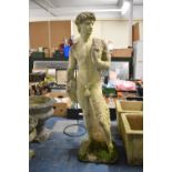 A Large Reconstituted Stone Figure of David, 117cm high