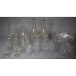 A Collection of 19th Century and Later Glassware to include Hand Blown Sherry, Etched Celery