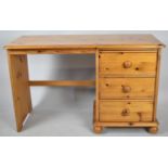 A Modern Pine Style Dressing Table Base with Three Drawers, 102cm wide