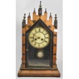 An Early 20th Century American Mantle Clock of Architectural Form, In Need of Restoration, 49cm High