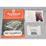 A 1955 Football Programme, Arsenal Vs West Bromwich Albion Together with Autographs by Bert Williams