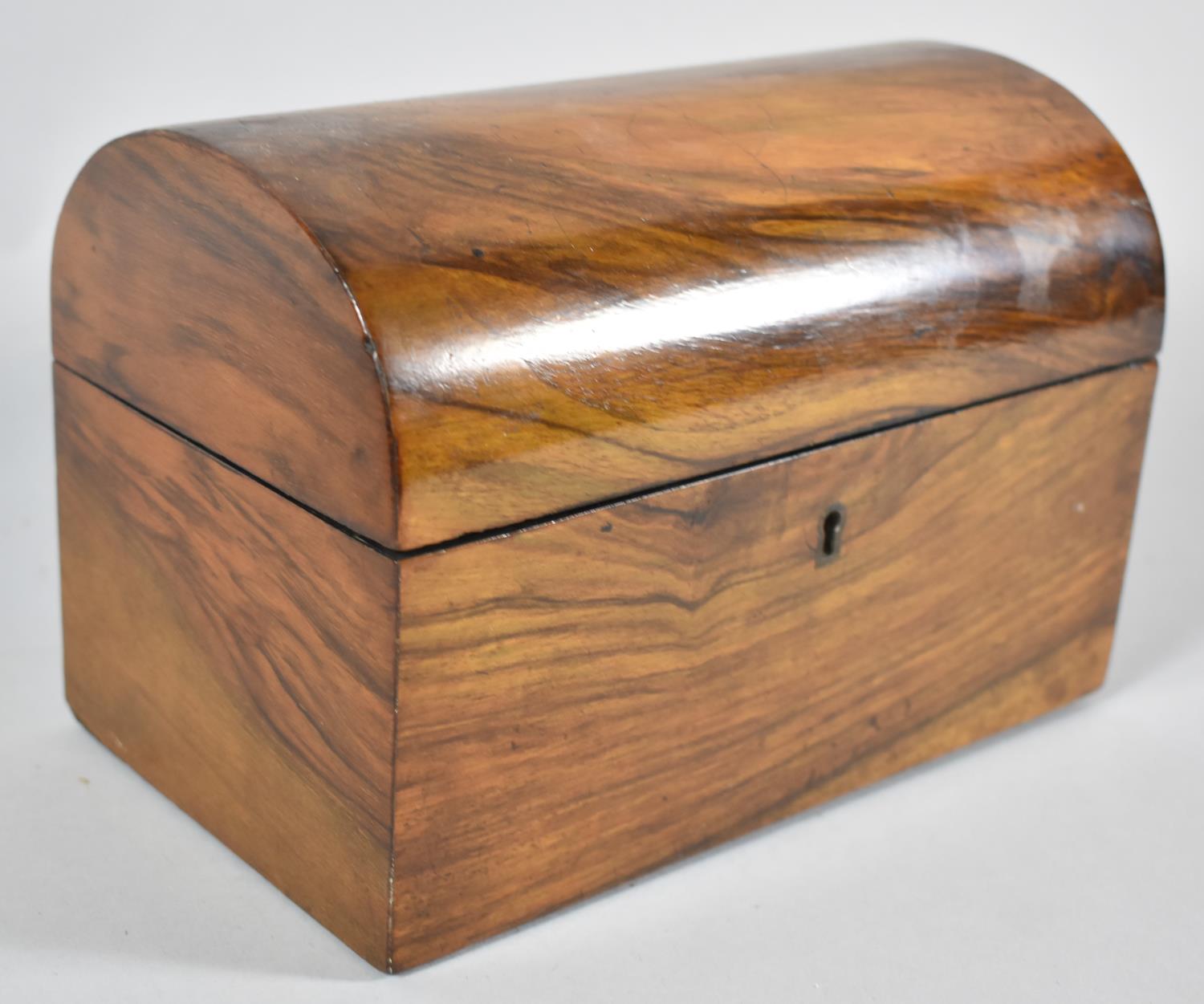 A 19th Century Dome Top Rosewood Work Box Containing Silks, 20.5cm wide