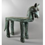 A Carved Wooden Stool or Plant Stand in the Form of a Horse, 53cm High