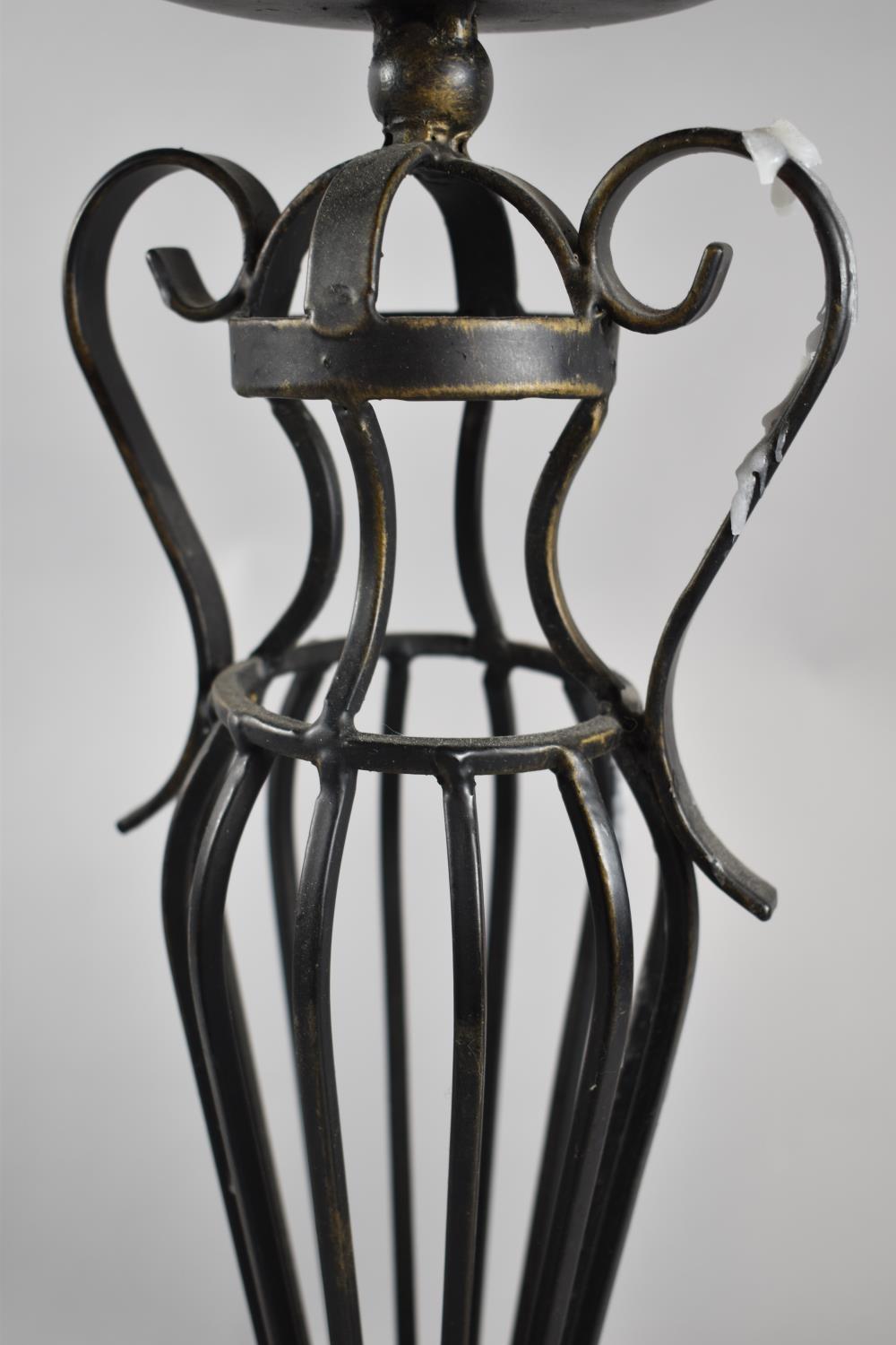 A Pair of Wrought Iron Candle Pricket Stands of Vase Form, 45cm high - Image 2 of 3