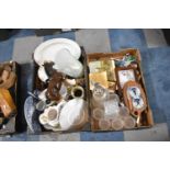 Two Boxes Containing Ceramics, Glasswares, Dinnerwares, Cutlery, Table Mats, Ornaments etc