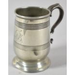 A Pewter Measuring Tankard, Hallmark and Monogram Rubbed