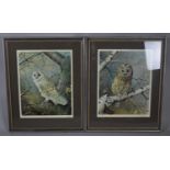 Two Framed Limited Edition Prints Depicting Tawny Owl and Barn Owl after Basil Ede, Signed by the