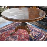 A 19th Century Circular Topped Loo Table on Triform Base, with Scrolled Feet, 180cm diameter, for