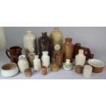 A Collection of Glazed Stonewares to include Hot Water Bottles, Jugs, Ink Bottles, Storage Jars Etc