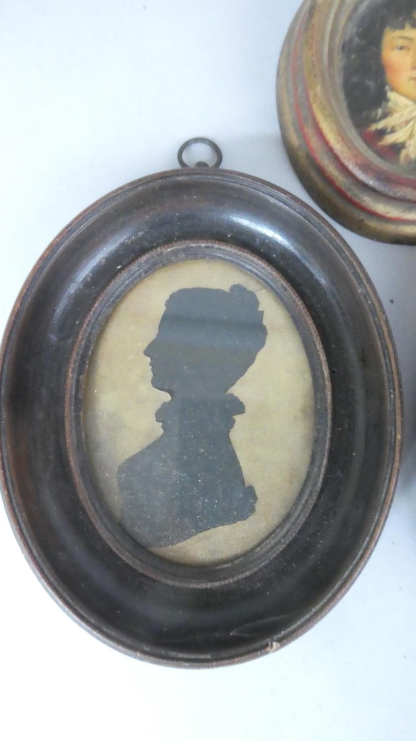 A Collection of Three Framed Miniatures and Silhouettes to Include 19th Century Silhouette of "Mrs - Image 4 of 4