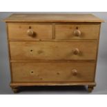 A Stripped Pine Chest of Two Short and Two Long Drawers, Two Handles Present but Require Refixing,