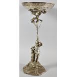 A Large Elkington Silver Plated Figural Table Centre, 44.5cm high and Bowl 20cm Diameter